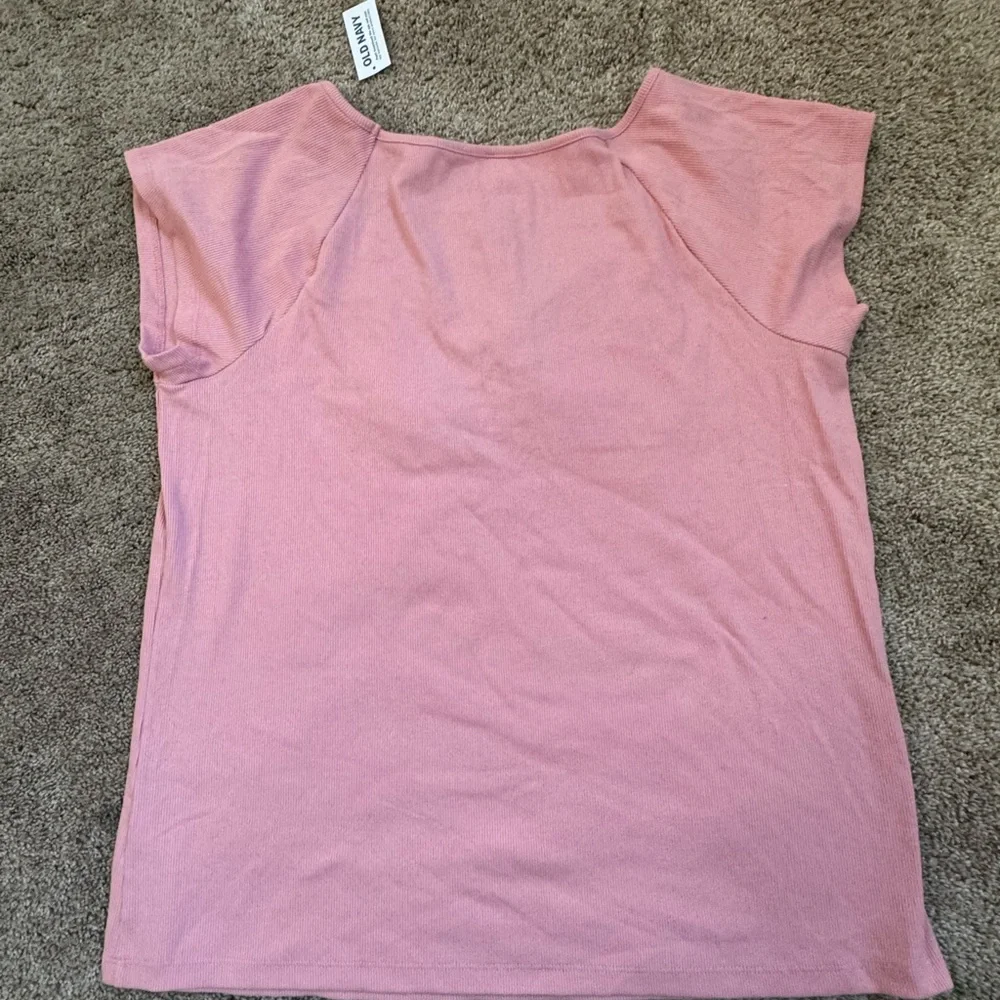 Old Navy Pink Short Sleeve Ribbed Top XXL NWT - Picture 4 of 5